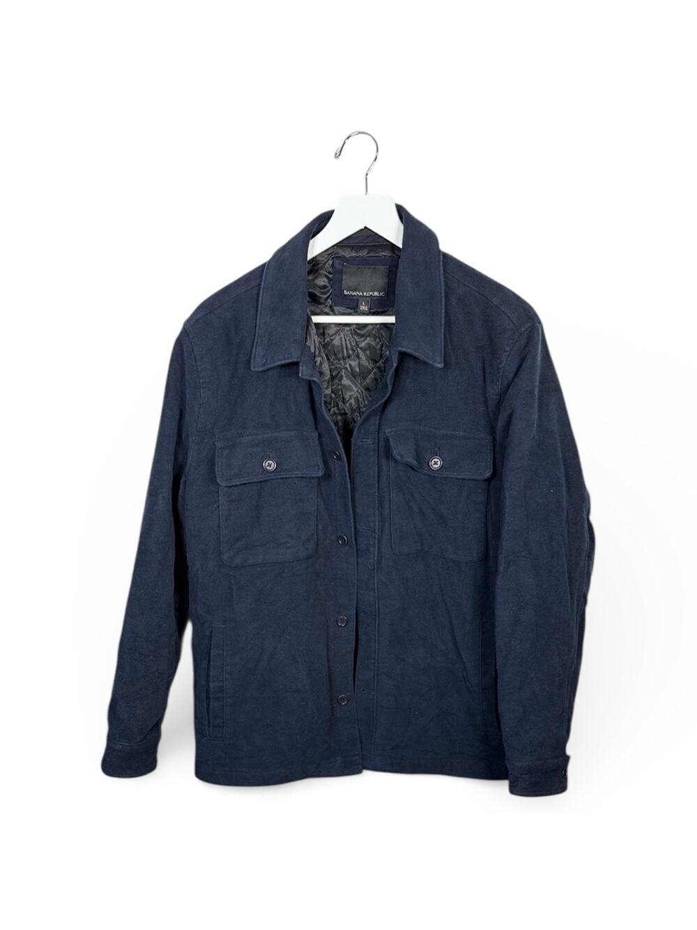 Banana Republic Men’s Navy Moleskin Long-Sleeve Shacket Jacket M-356 Sz L